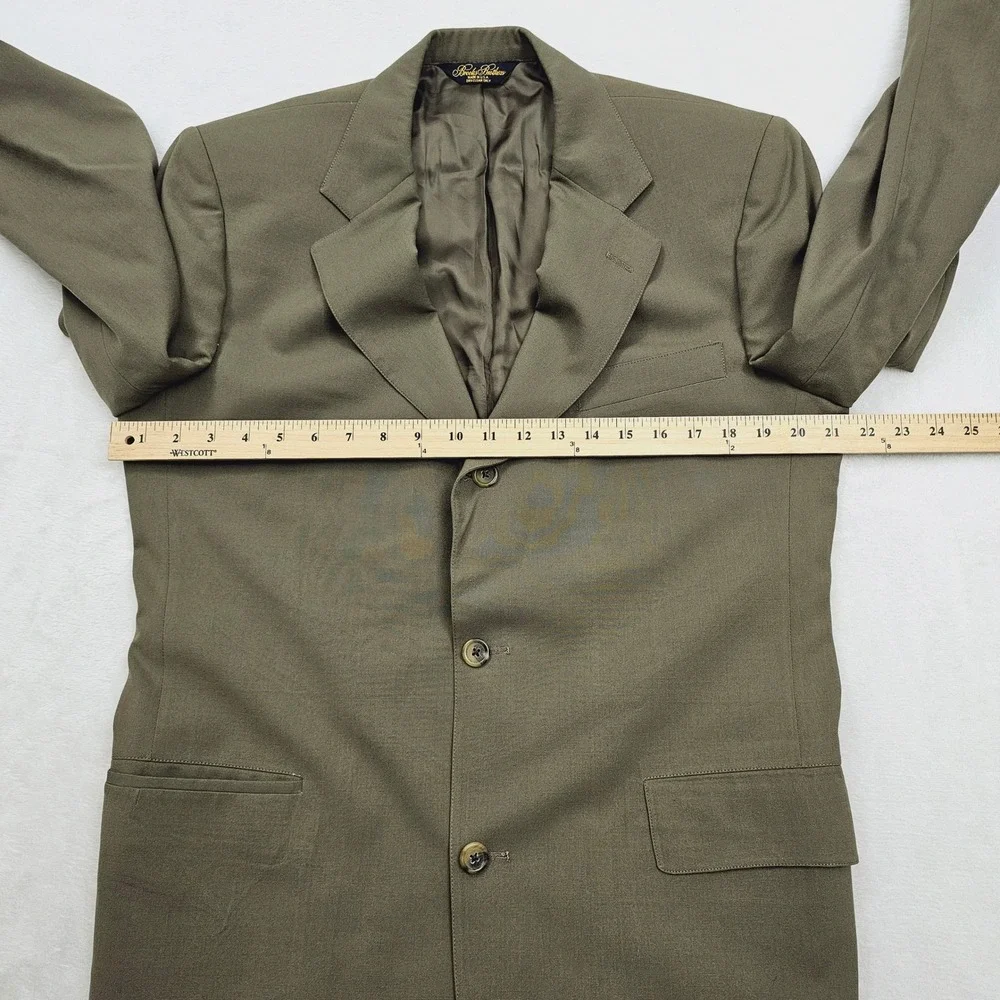 Brooks Brothers Blazer Mens (39R) 40R Olive Green Brooksease 3 Button Sport Coat